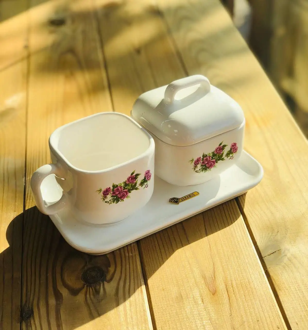 🌹ست چایخوری تک نفره گل سرخی