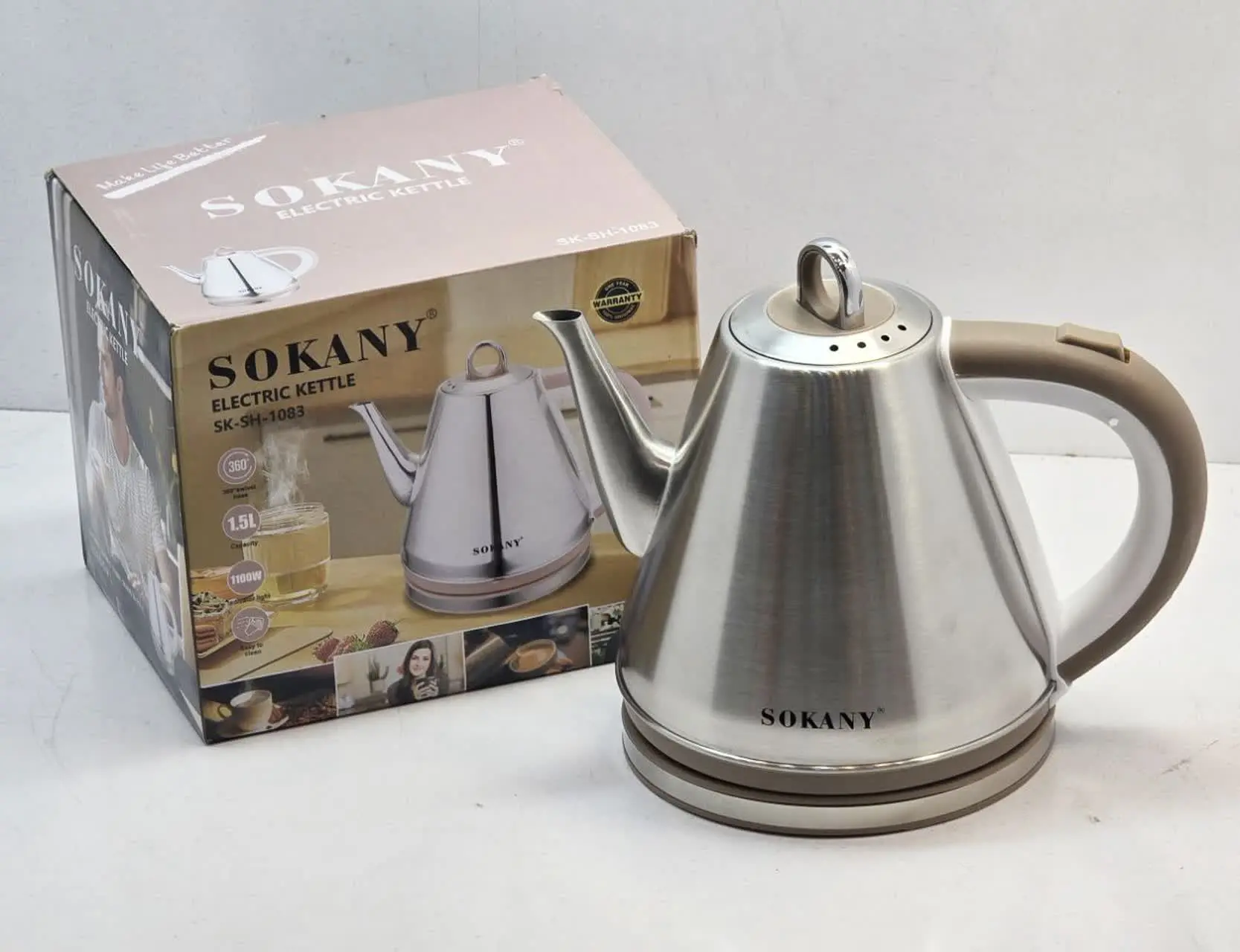 ✅ کتری برقی استیل SOKANY