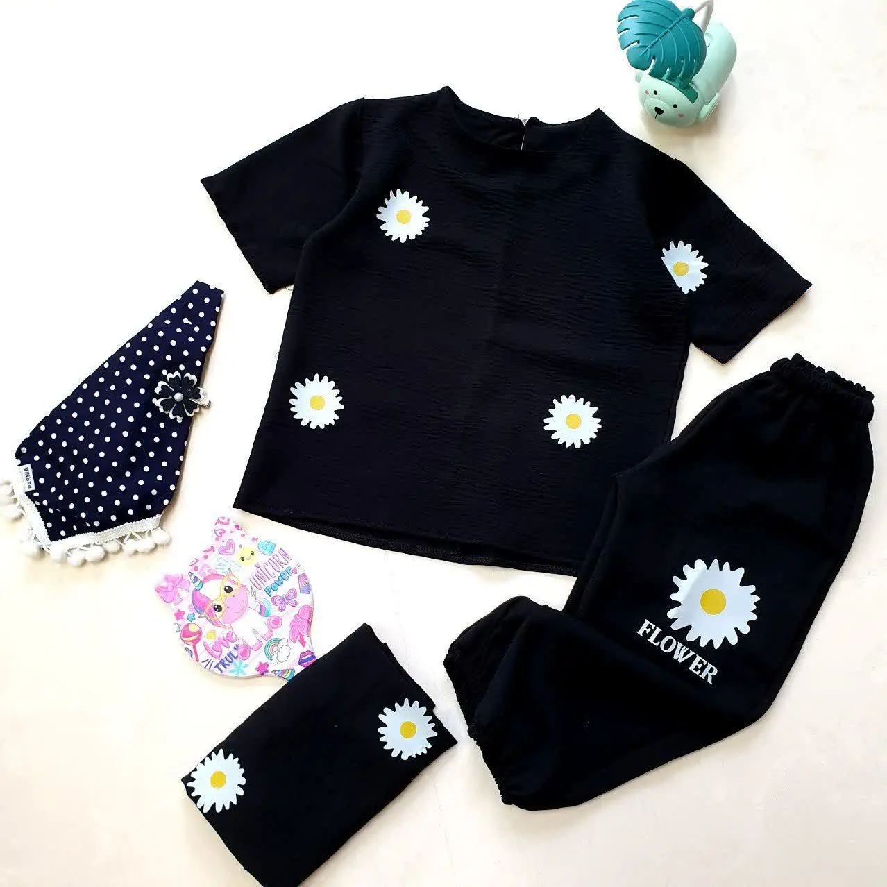 تیشرت شلوارک دخترانه مشکی
