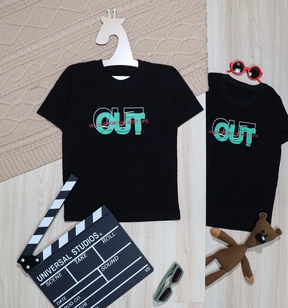 👫تیشرت پسرانه مشکی چاپ OUT👫

