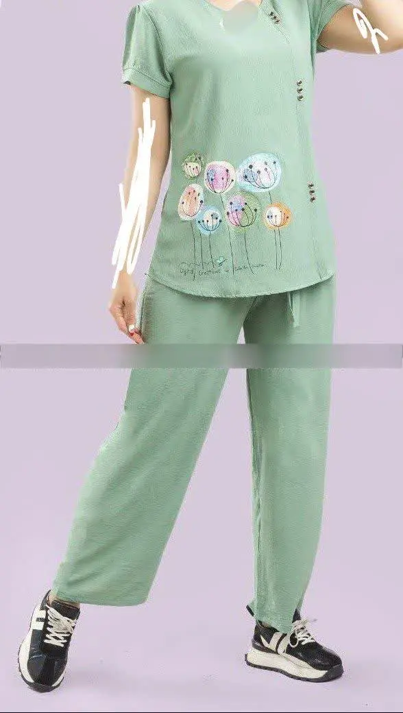 ⚜ست تیشرت و شلوار ابروبادی زنانه
