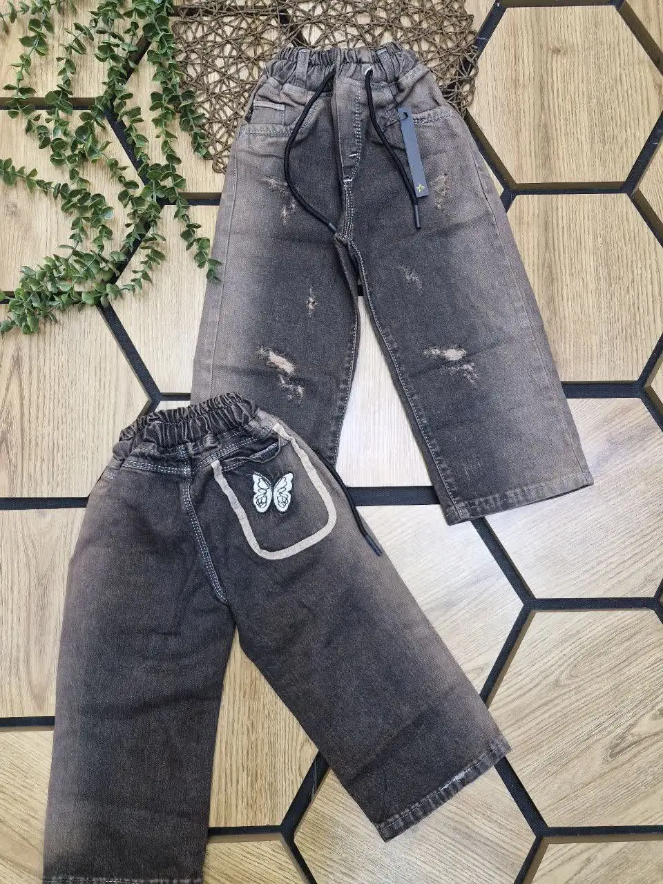 👖شلوار لی بگ رنگ مسی خترانه 👧