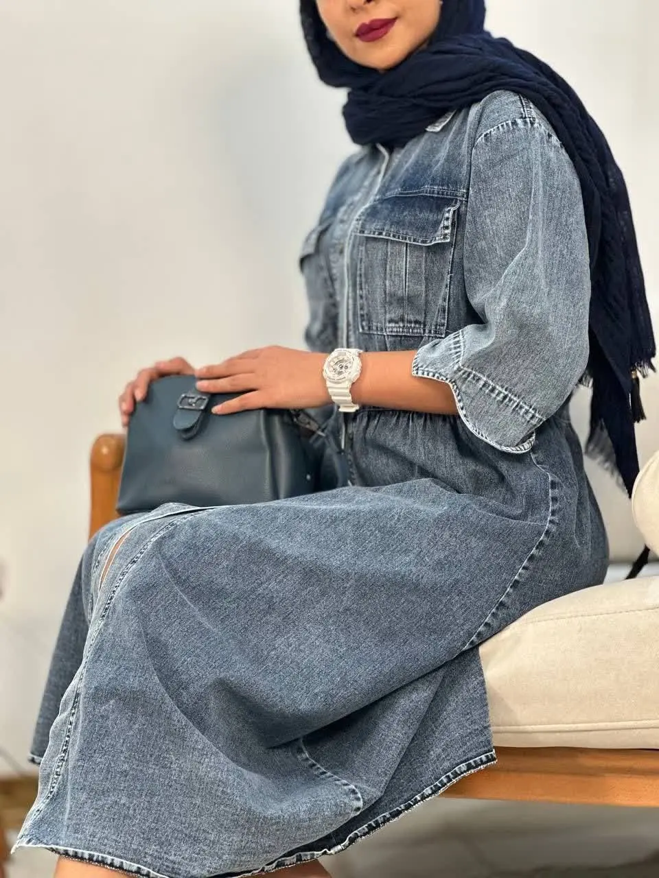 ماکسی جین دکمه دار