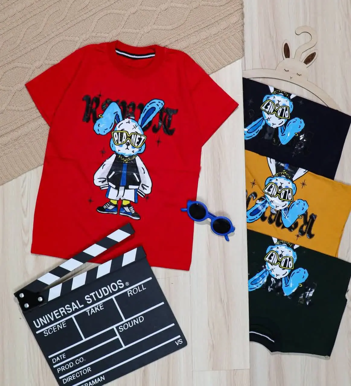 👫تی شرت تک پسرانه چاپ خرگوش👫
