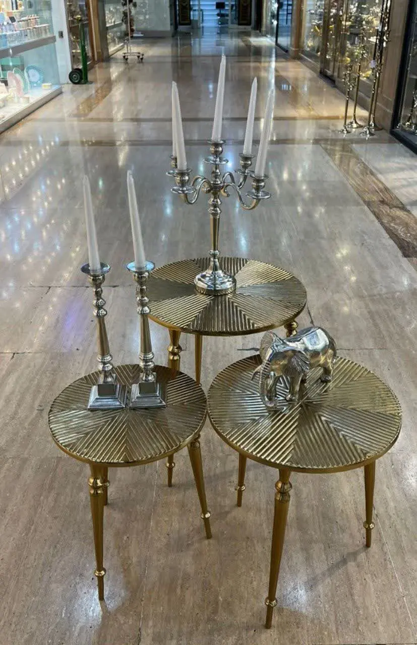 میزعسلی ۳خط سیاه قلم آلومینیومی
