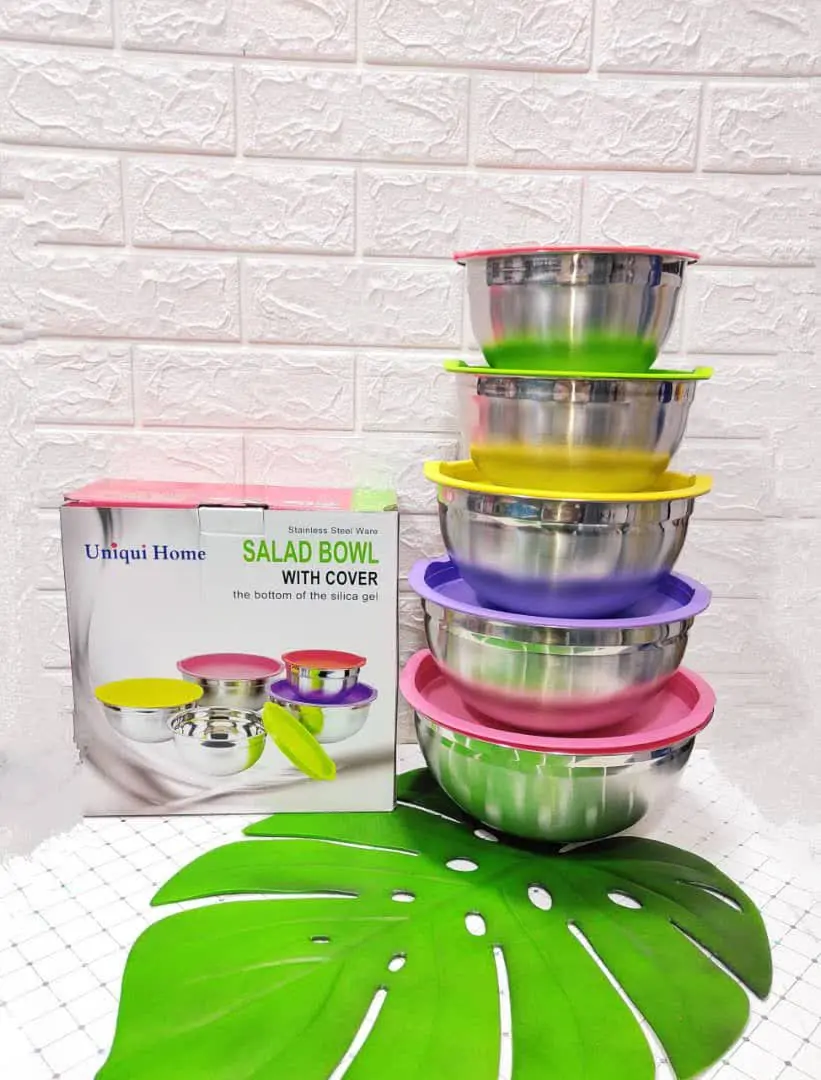 🌸لگن ۵ تکه بدنه استیل درب ر...