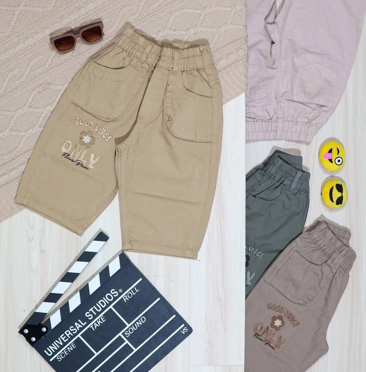 👫شلوارک کتان گلدوزی گل ONLY👫
