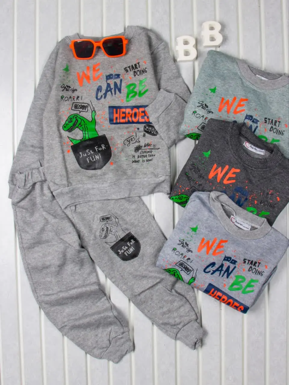 💢بلوز شلوار طرح جیب دایناسور💢