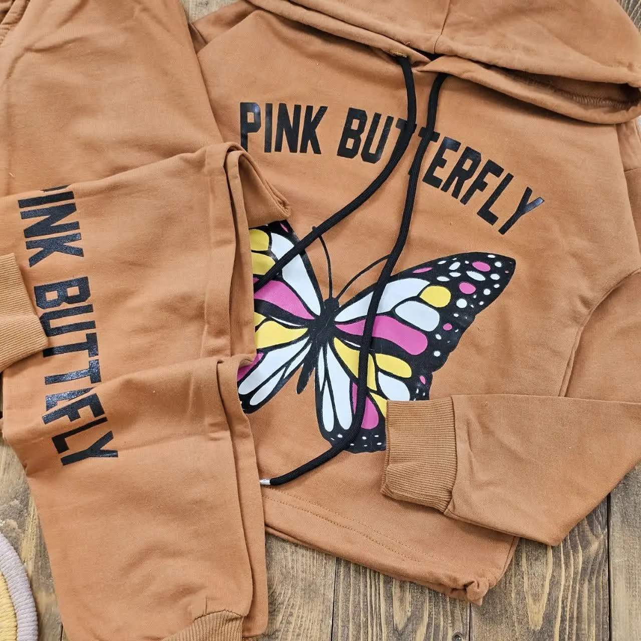🌸هودی شلوار دخترانه طرح پروانه🌸
