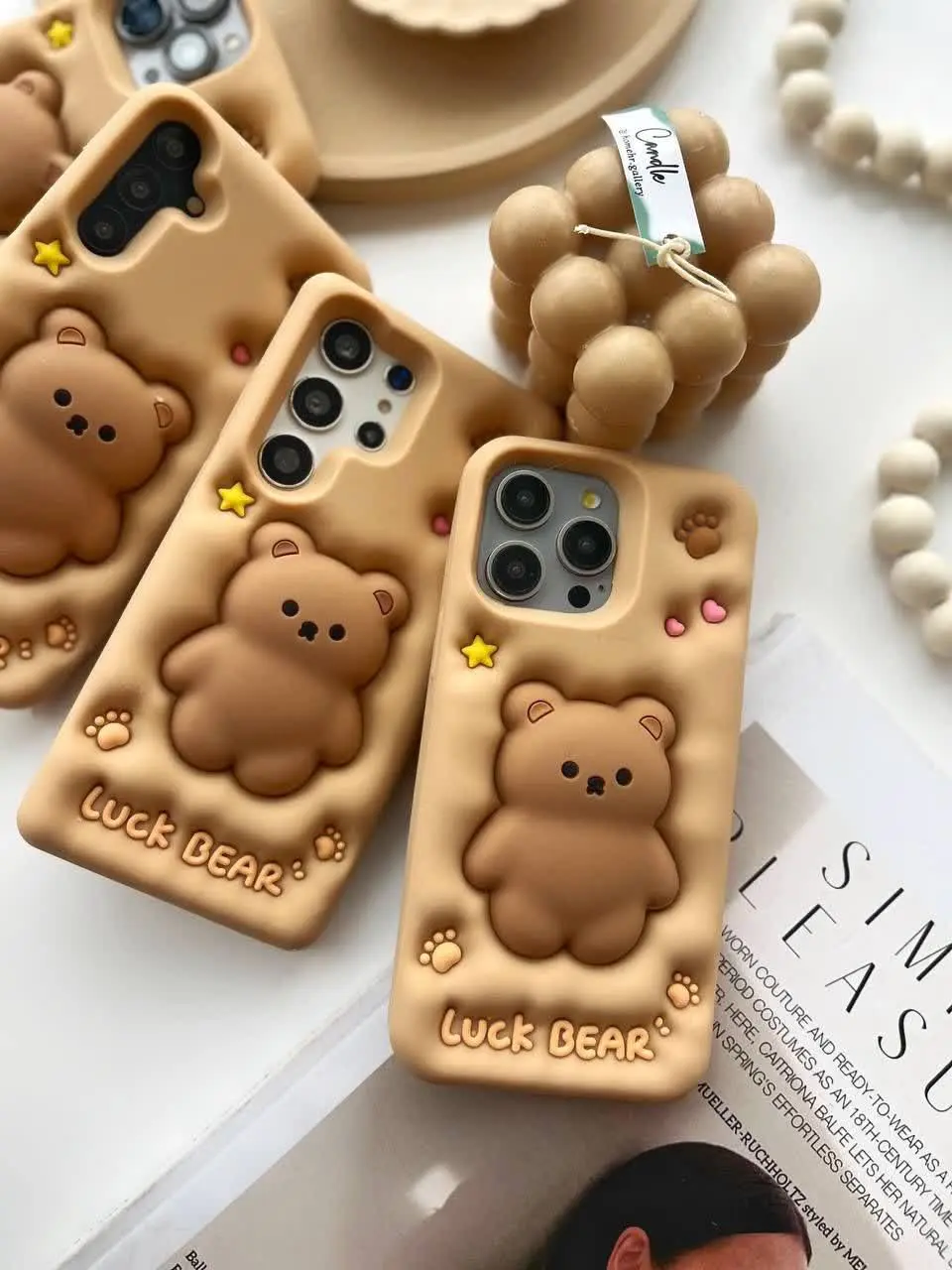 📱مدل قاب: قاب عروسکی سیلیکونی خرسی با عروسک مالشی پافری مخصوص انواع #سامسونگ #شیائومی و #آیفون 

