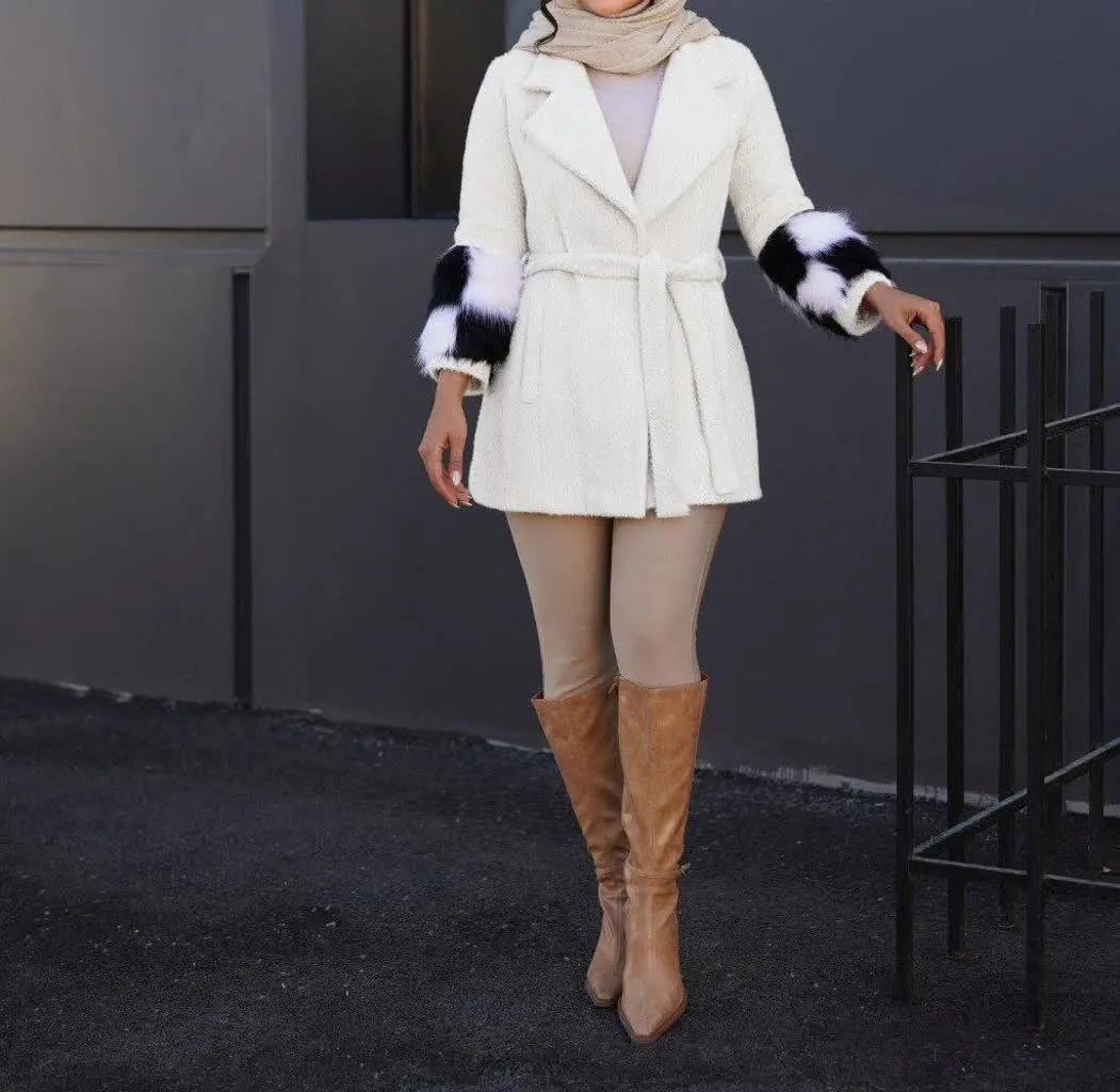 👗 پالتو مچ خزدار مدل ماهورا
