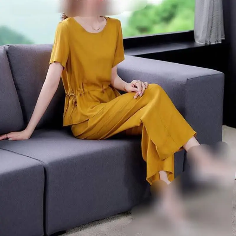 ست دو تیکه بلوز و شلوار نخی وارداتی
