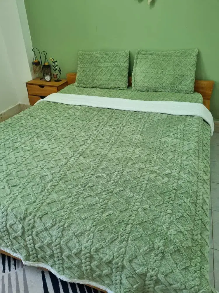 پتو و رو تختی ست دونفره طرح...