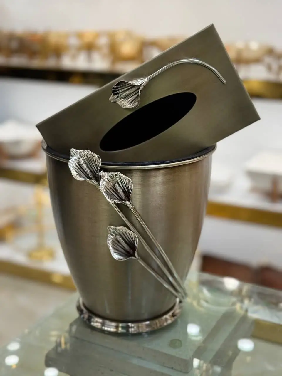 سطل و جعبه دستمال خمره گل ل...