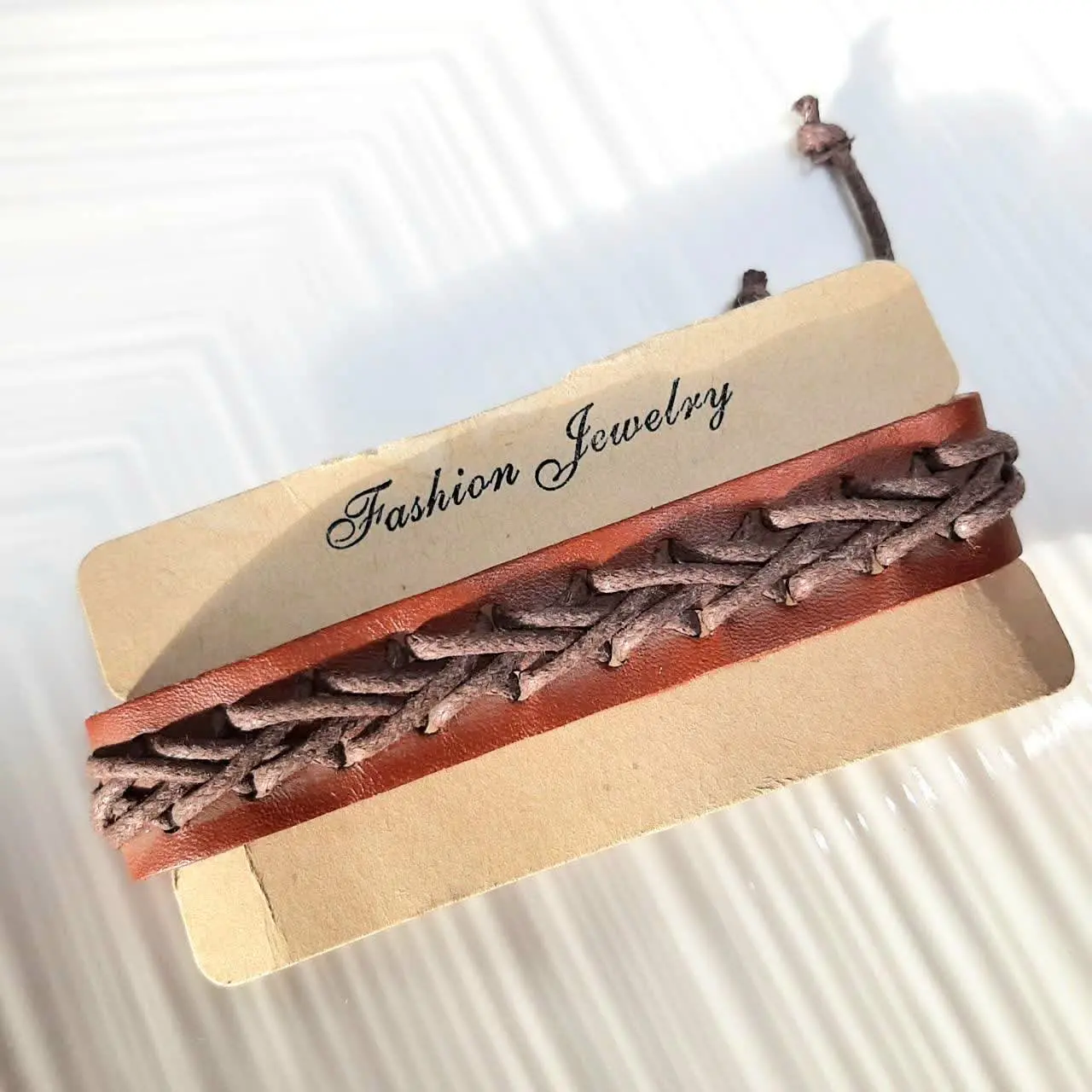 💠 *دستبند چرم بافت دار بندی مردانه*
