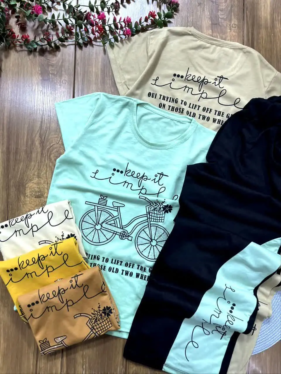 ✨ تیشرت شلوار دوچرخه نگین دار✨
