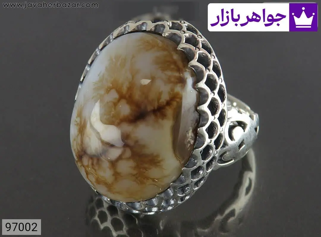 انگشتر نقره عقیق شجر خوش طر...