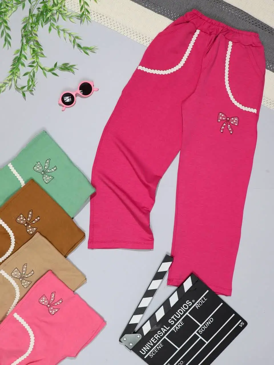 👫شلوار دخترانه نواری مرواری...