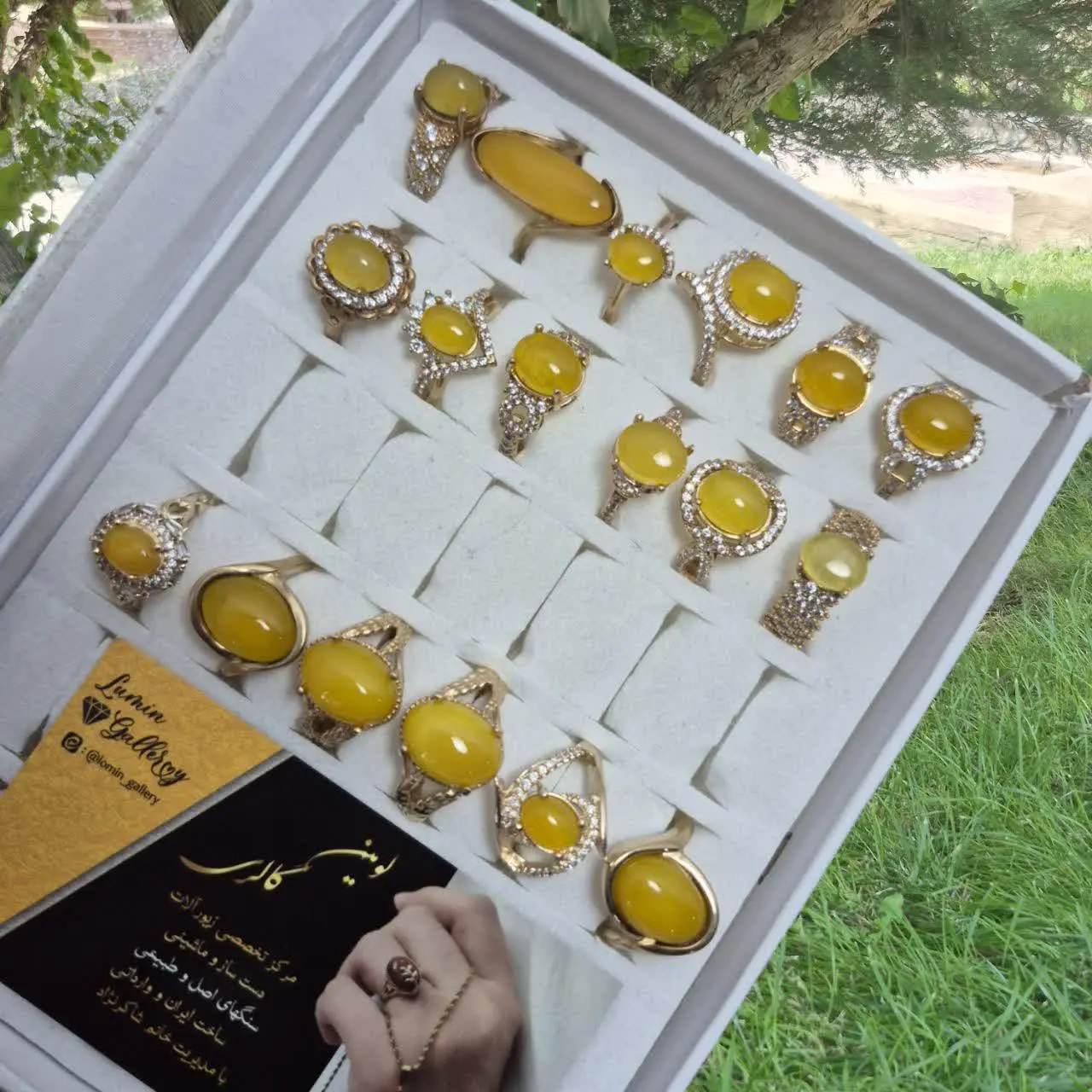 موجودی #انگشتر #طلاروس عقیق زرد
