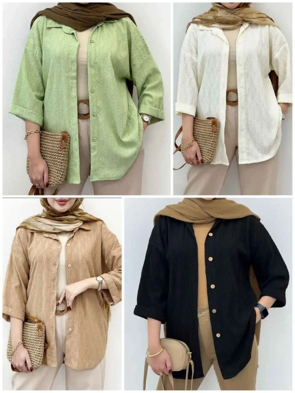 علاوه بر رنگای پاستیلی و قشنگش تنخورشم خیلی جذابه و خیلی خوب به تن میشینه☺️👌🏻
