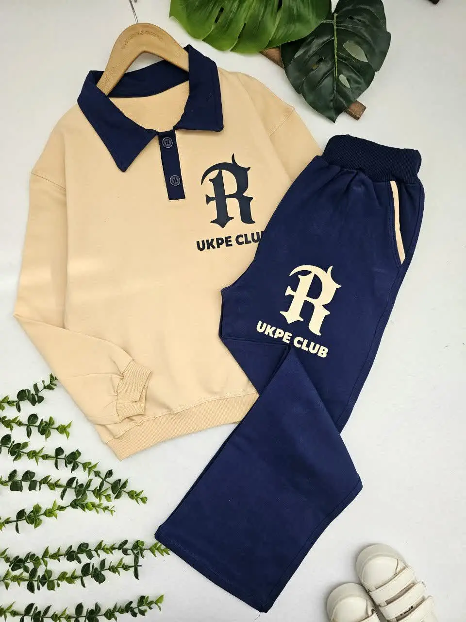 بلوز شلوار پسرانه یقه انگلیسی 
