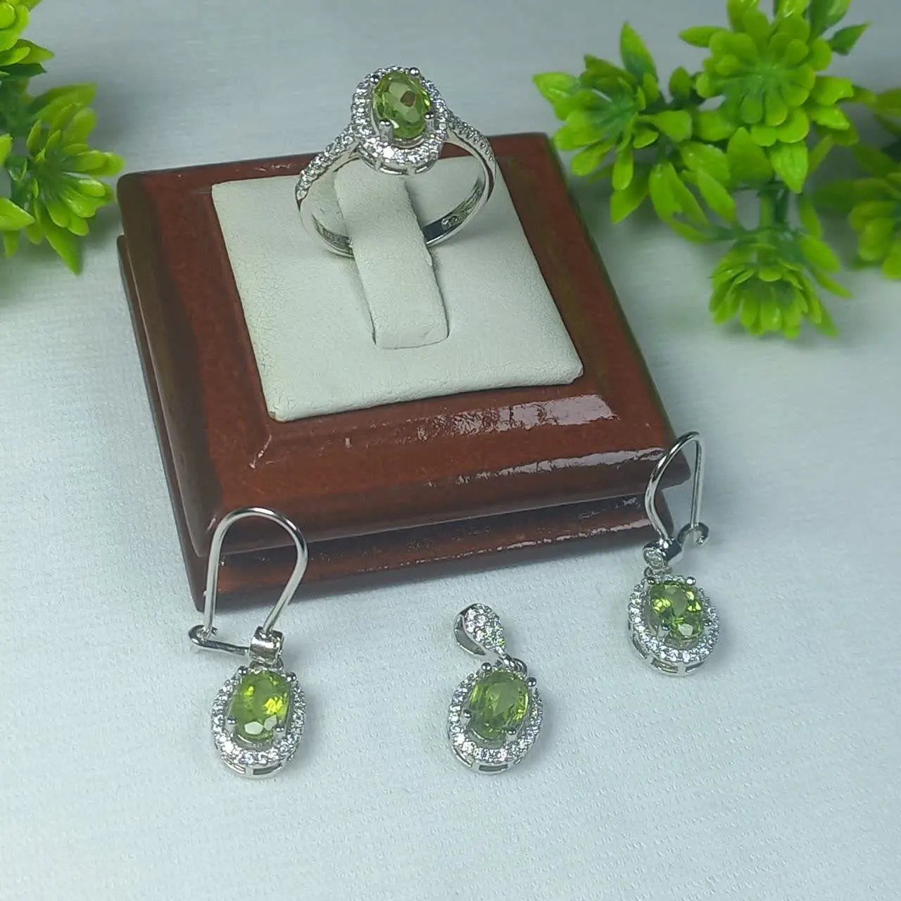 #ست انگشترگردن‌آویز و گوشواره #نقره زنانه 
