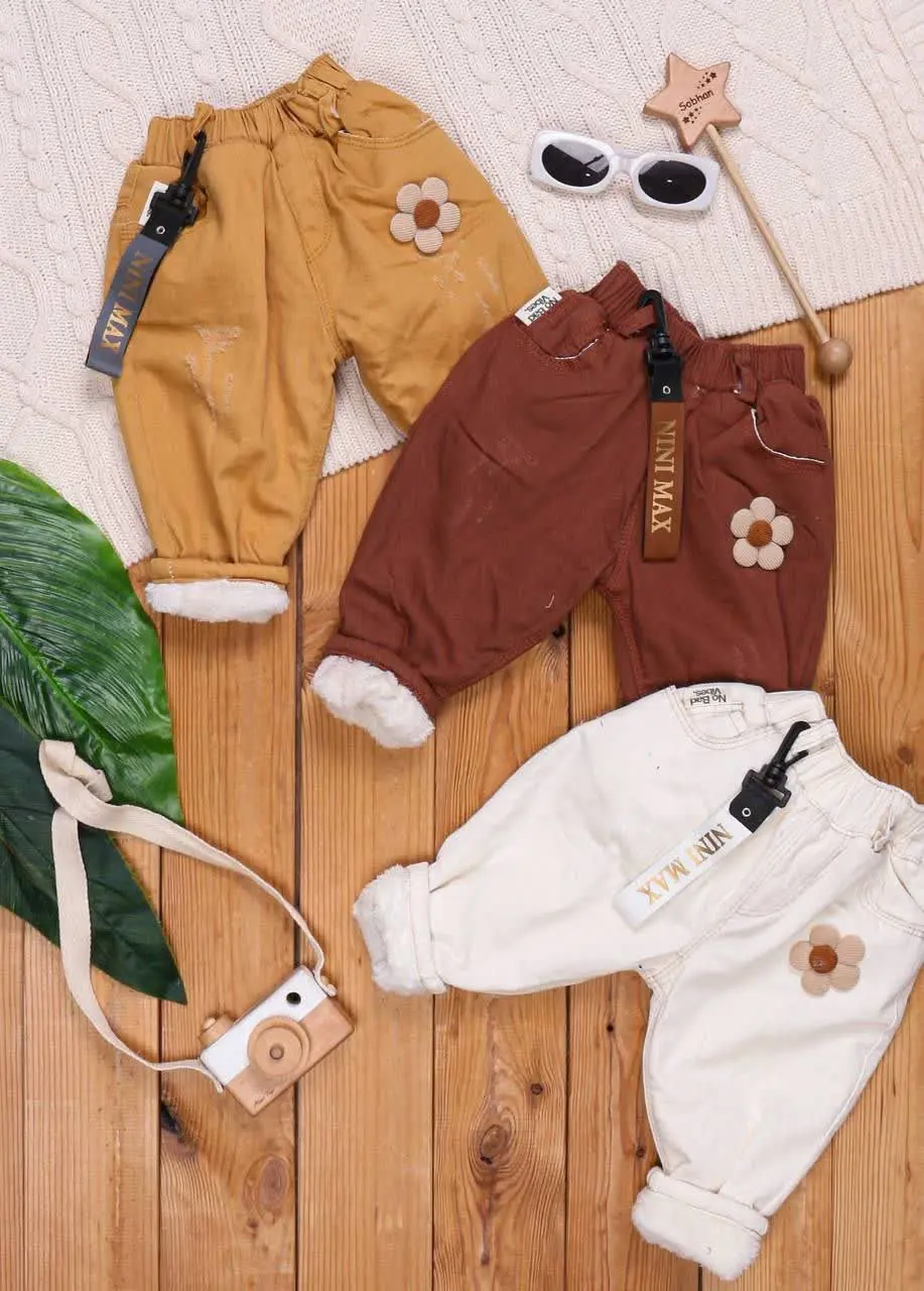 🎄 شلوار کتان داخل خز گل برج...