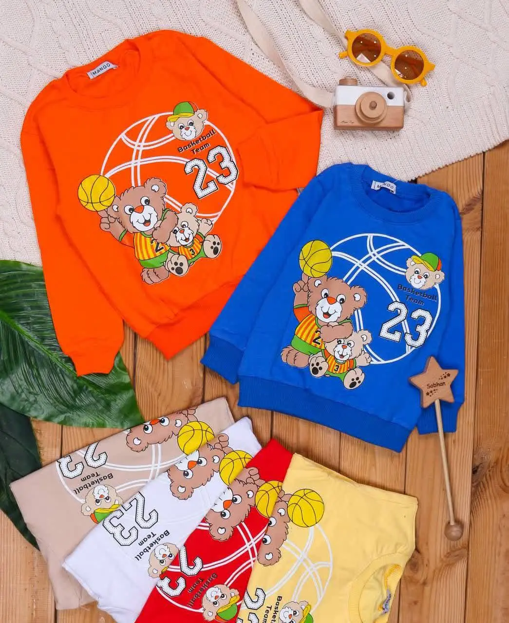 🎄بلوز تک نقلی اسپرت چاپ خرس ⭐️