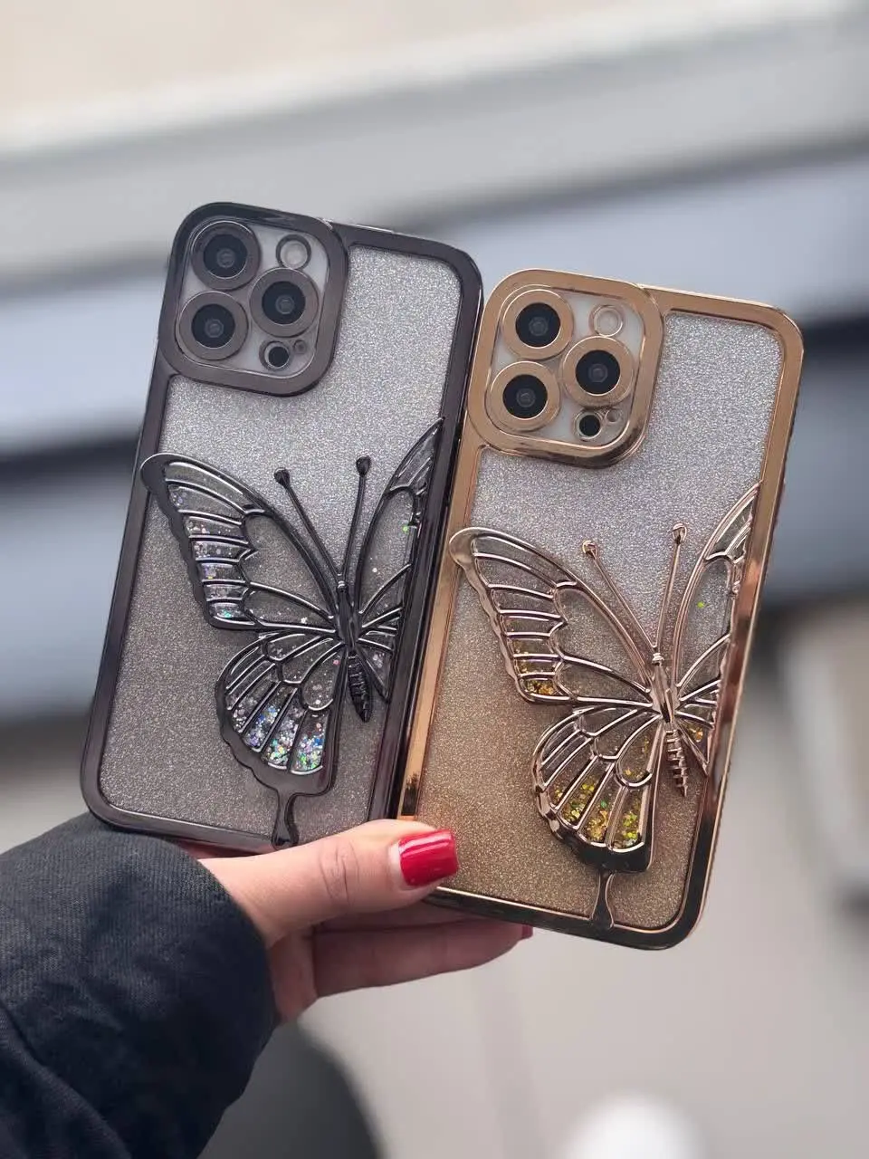 📱مدل قاب: قاب آکواریومی پروانه طرح جدید مخصوص انواع #سامسونگ #شیائومی و #آیفون 

