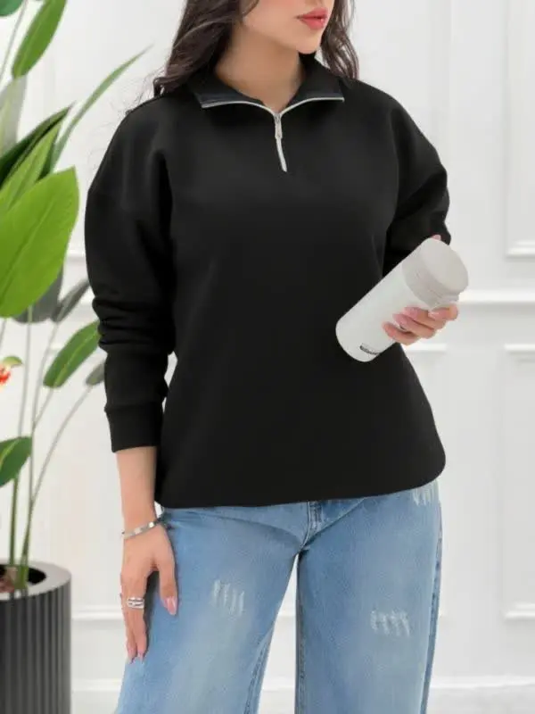 دورس یقه دار نیم زیپ