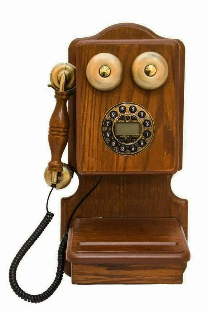 تلفن دیواری چوب 
