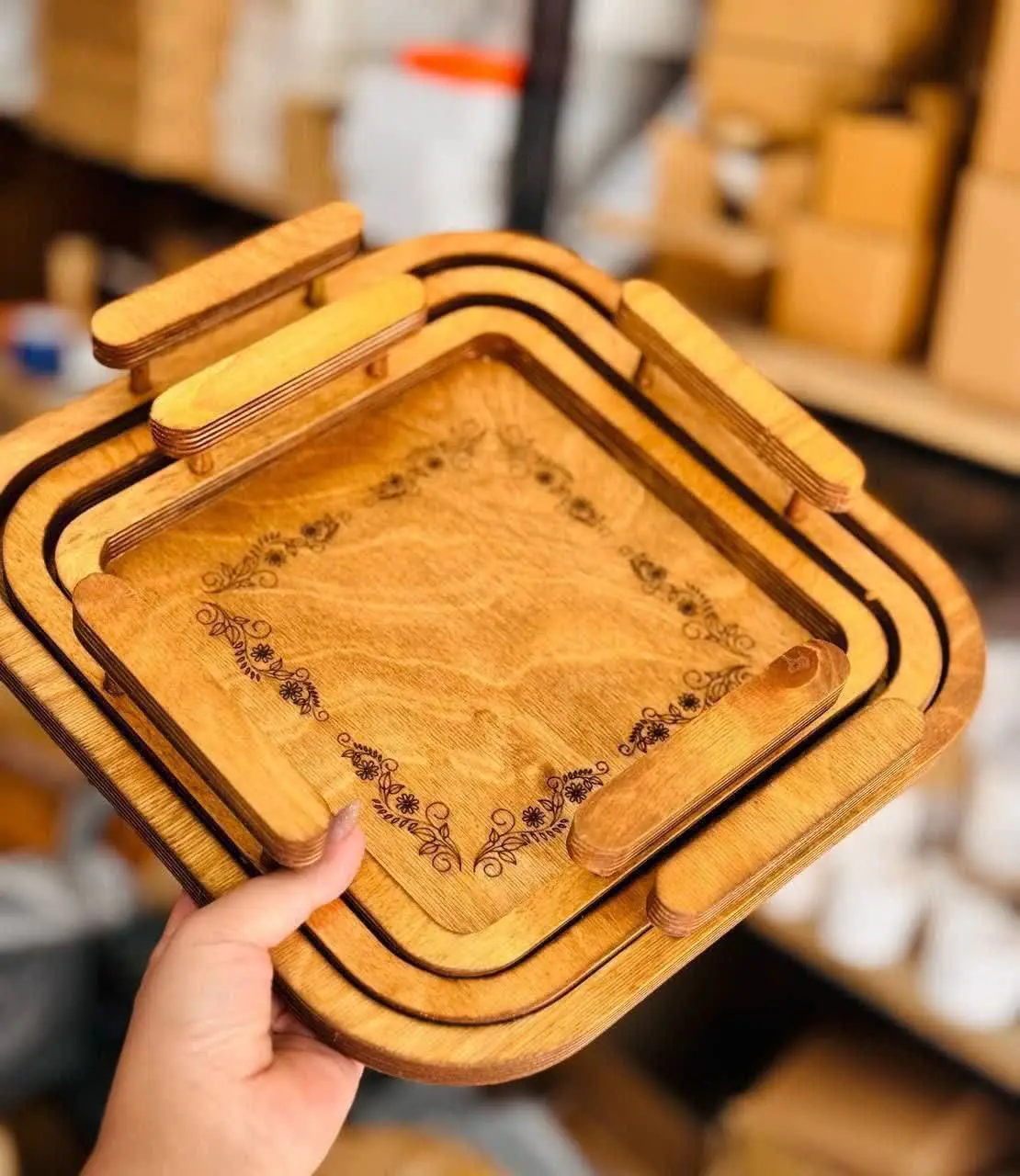 #سینی ۳ سایز کف لیزری
