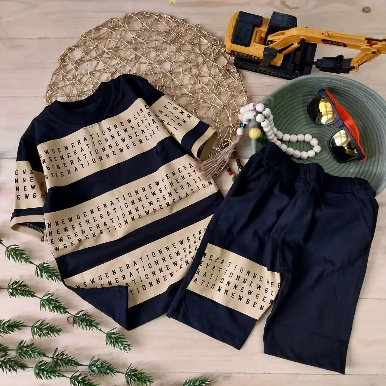 👚نام: ست تیشرت شلوارک حروف چرمی
