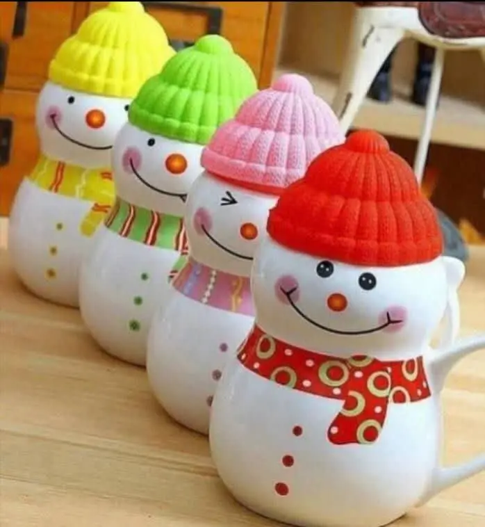 ماگ آدم برفی درب سیلیکونی
