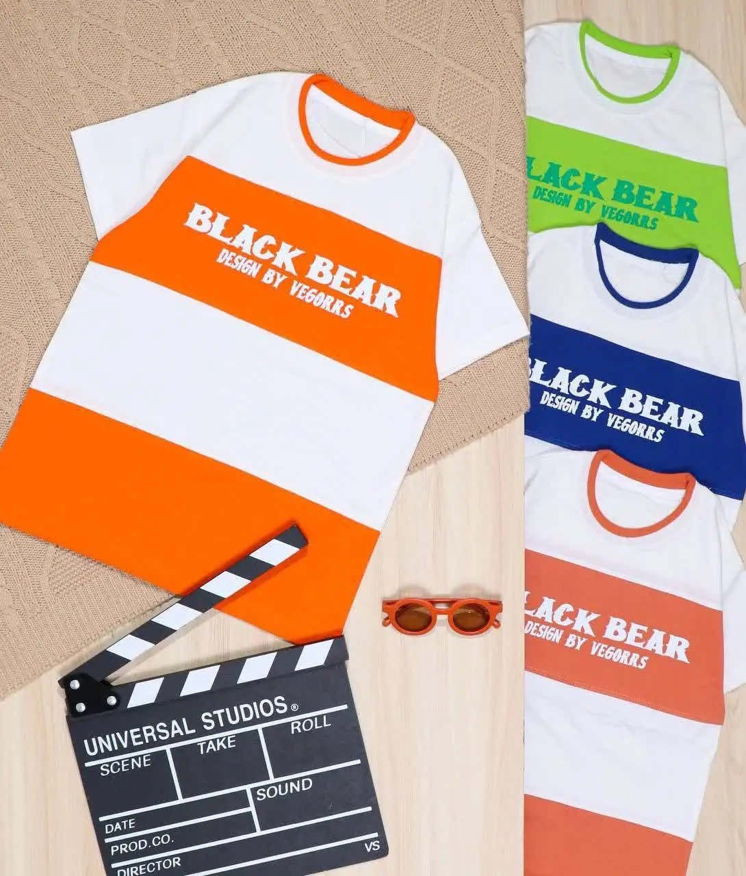 👫تیشرت تک پرچمی چاپ BLACK BEAR 👫
