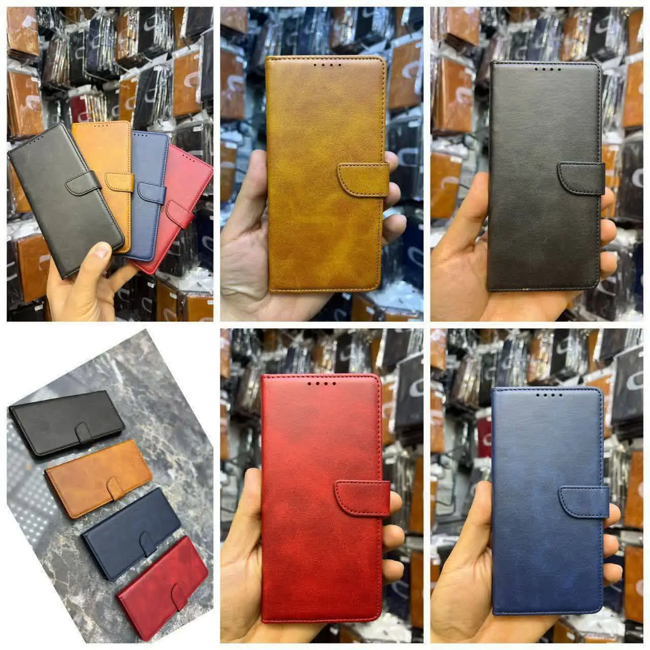 📱مدل قاب: کیف چرمی با جای کارت و درب مگنت مخصوص انواع #سامسونگ #شیائومی و #آیفون 
