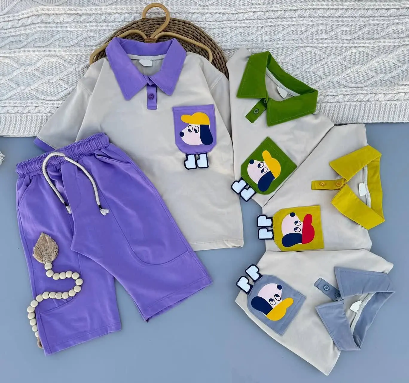 🔮تیشرت شلوارک اسپرت یقه دار🔮
