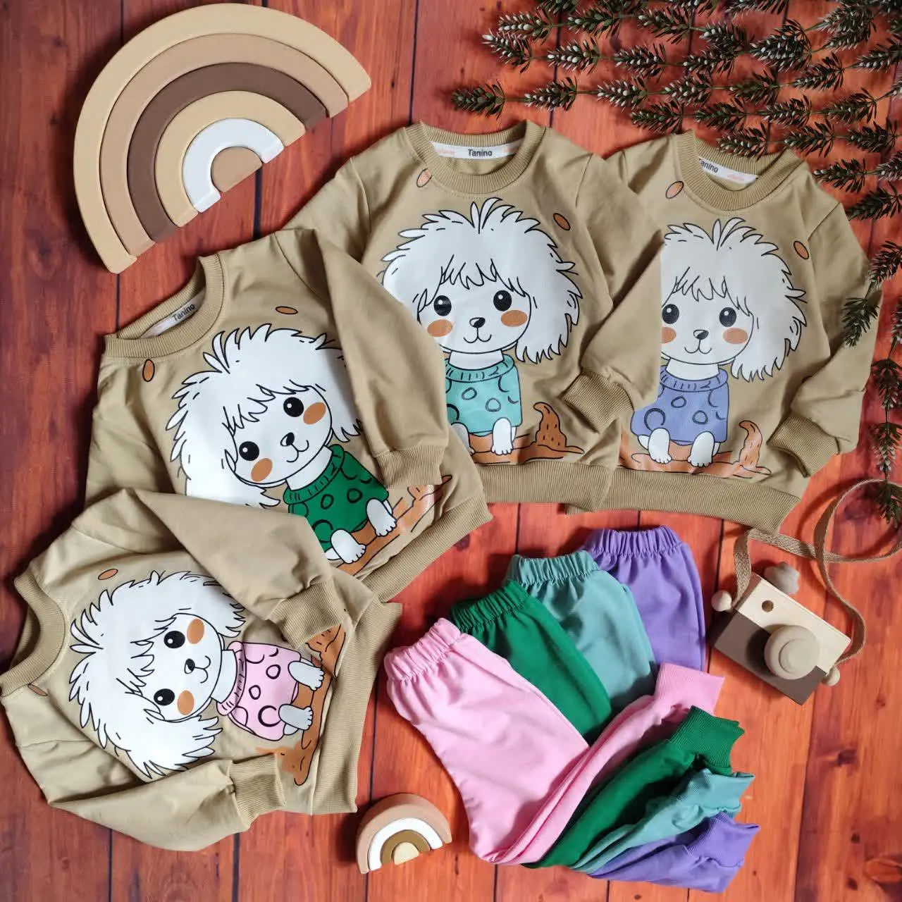 😍ست بلوز و شلوار دخترانه طر...