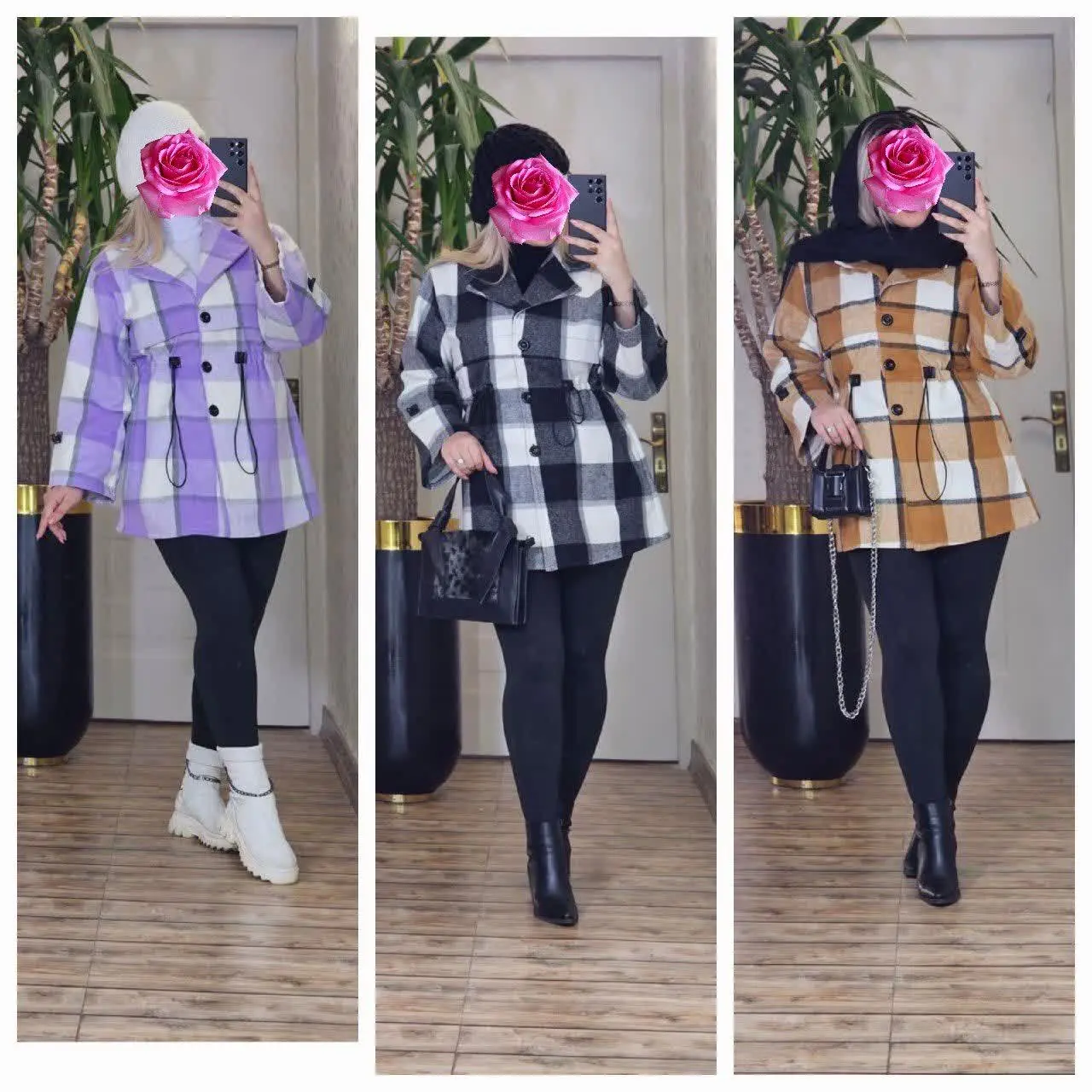 🛍نام: شکت چهارخونه رزا🍂
