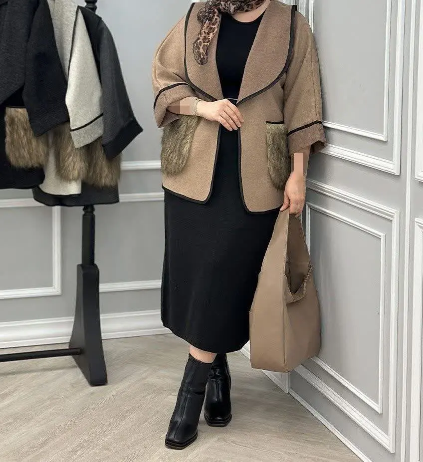 پالتو فوتر جیب خز