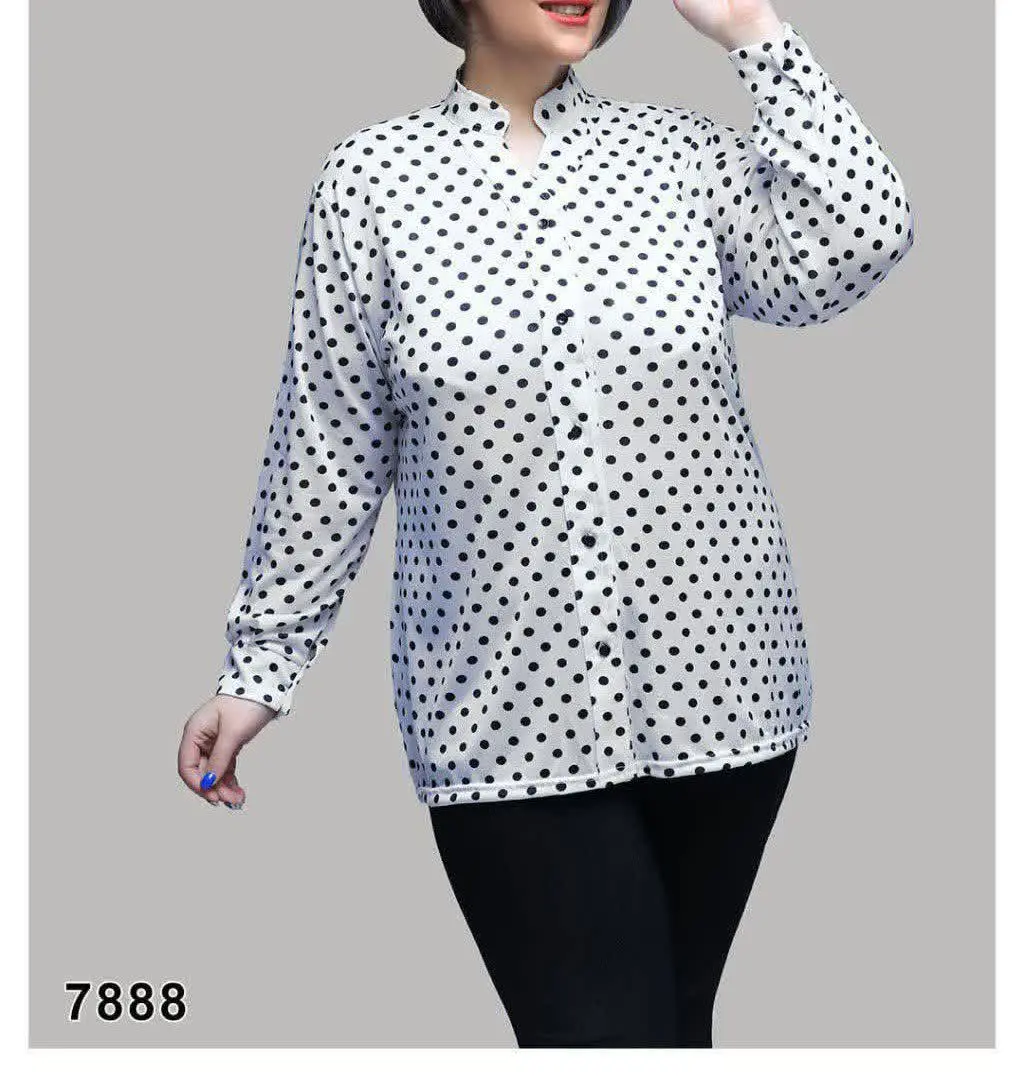 شومیز جلو دکمه یقه جواهری
