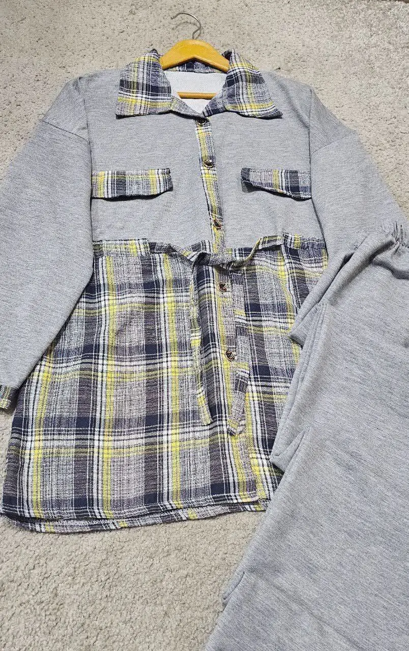 🖋نام: ست مانتو شلوار نیم تنه چهارخونه
