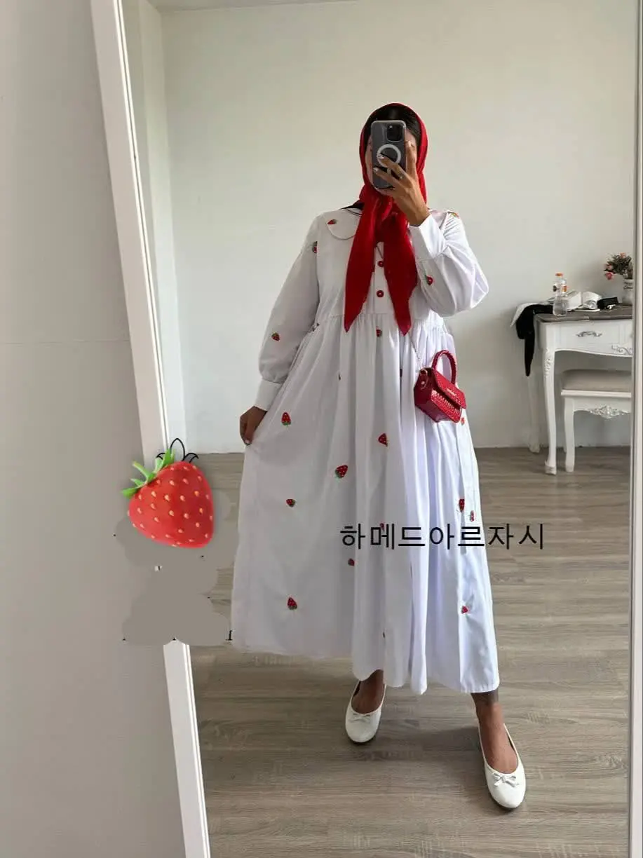 👚 نام: پیراهن بلند توت فرنگی 🍓
