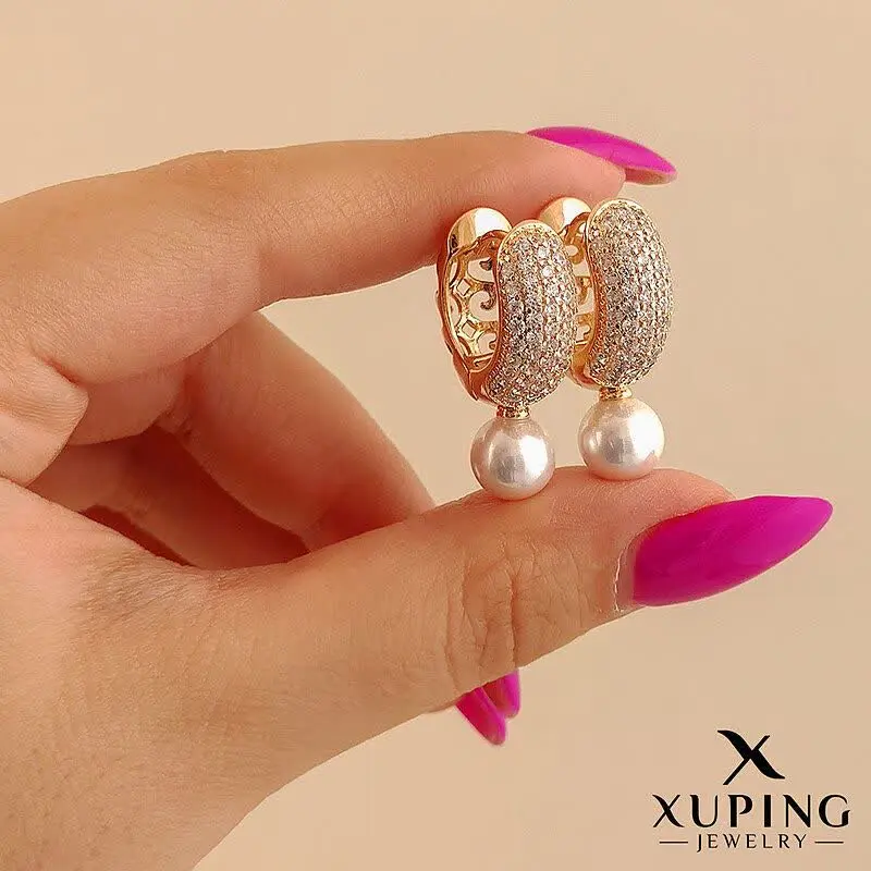 گوشواره حلقه ای مرواریدی بر...