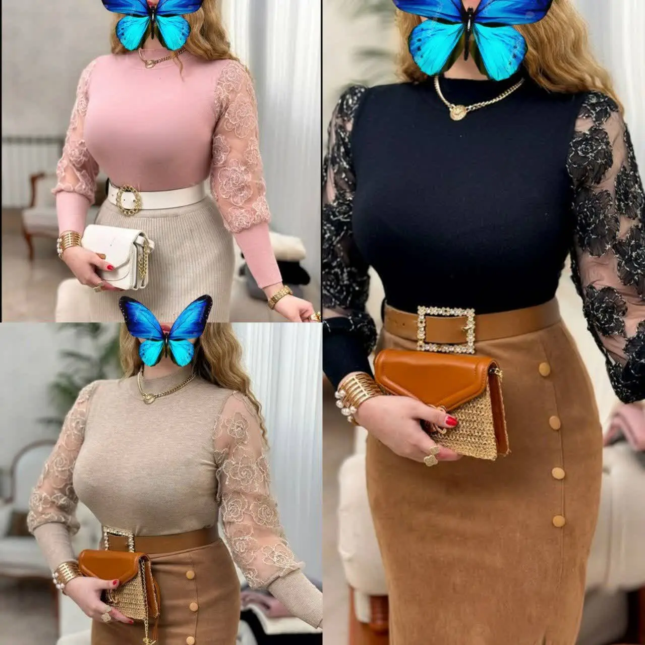 آستین گل رز