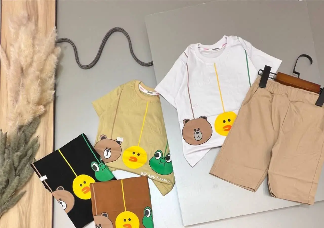 تیشرت با شلوارک کتان پسرونه چاپ زول
