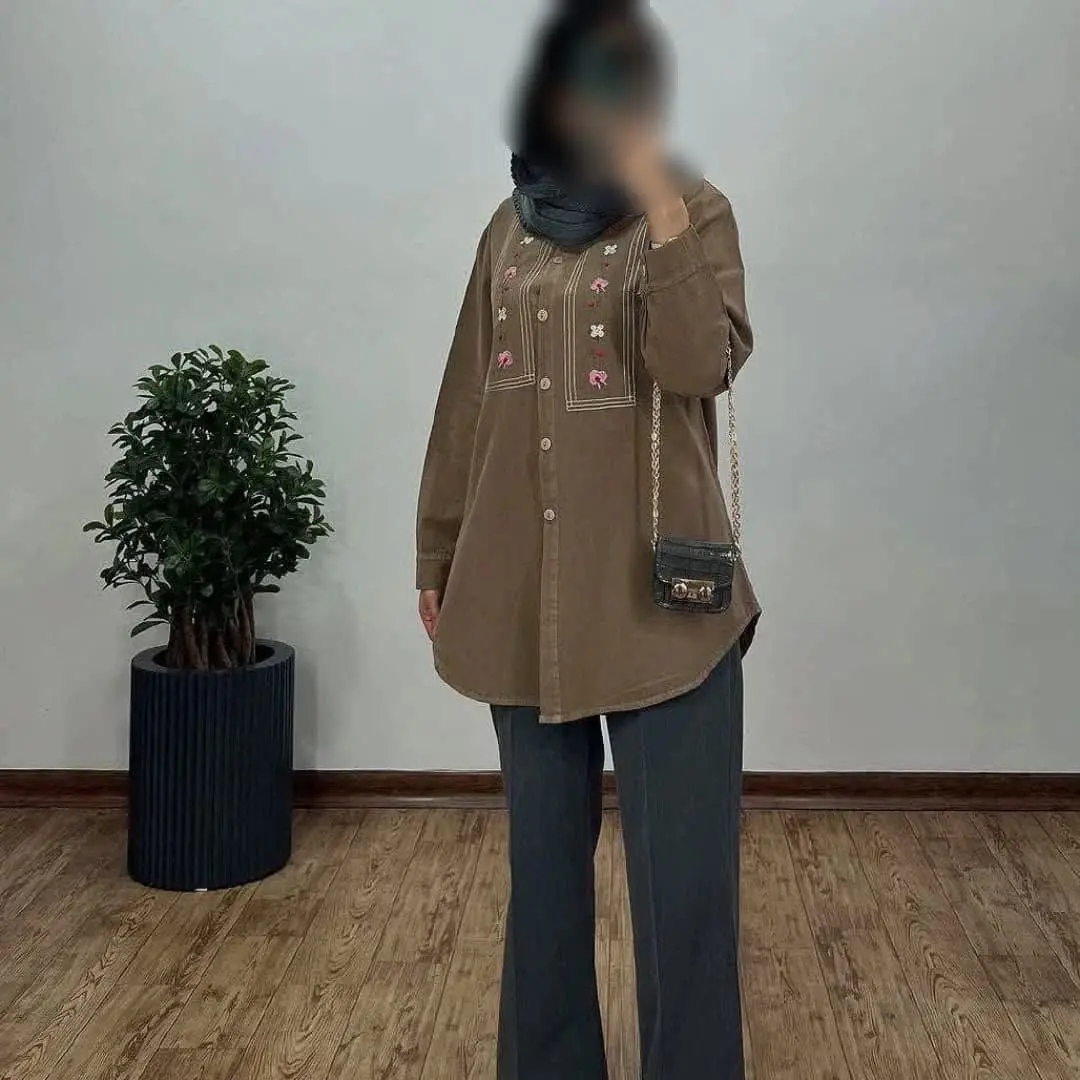 💐 یه کار خوشگل با پارچه خنک لینن که #گلدوزی زیبا قسمت سینه کار شده با تنوع رنگبندی متناسب باسلیقه‌های مختلف تقدیم حضورتون میشه. 
