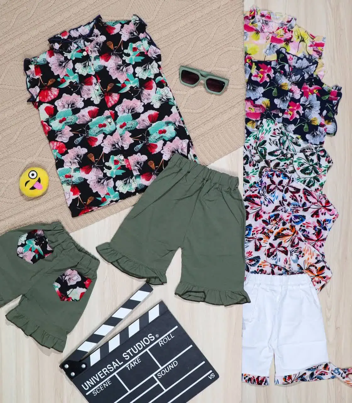 👫تاپ و شلوارک نخی یقه BB👫
