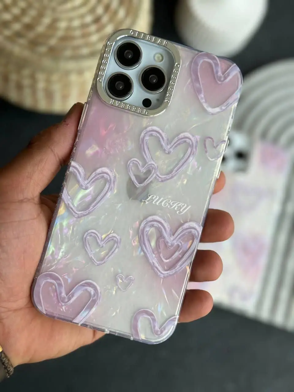 📱مدل قاب: قاب ماربل یخی قلب صدفی صورتی مخصوص انواع #سامسونگ #شیائومی و #آیفون 
