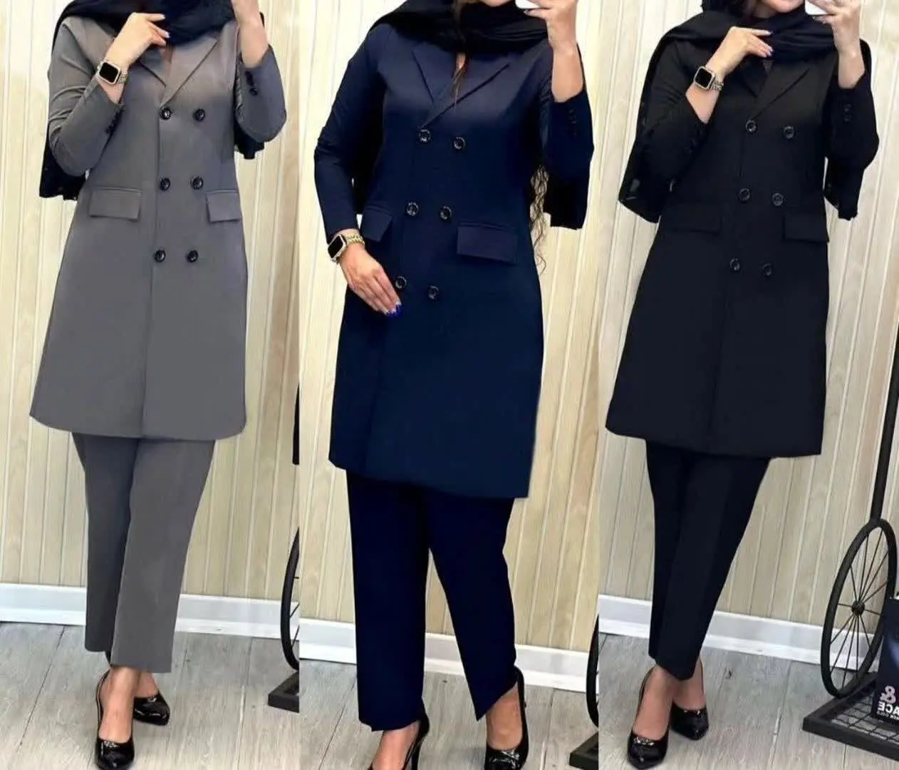 👚نام: ست مانتو شلوار شیک و رسمی فانوس😍😍
